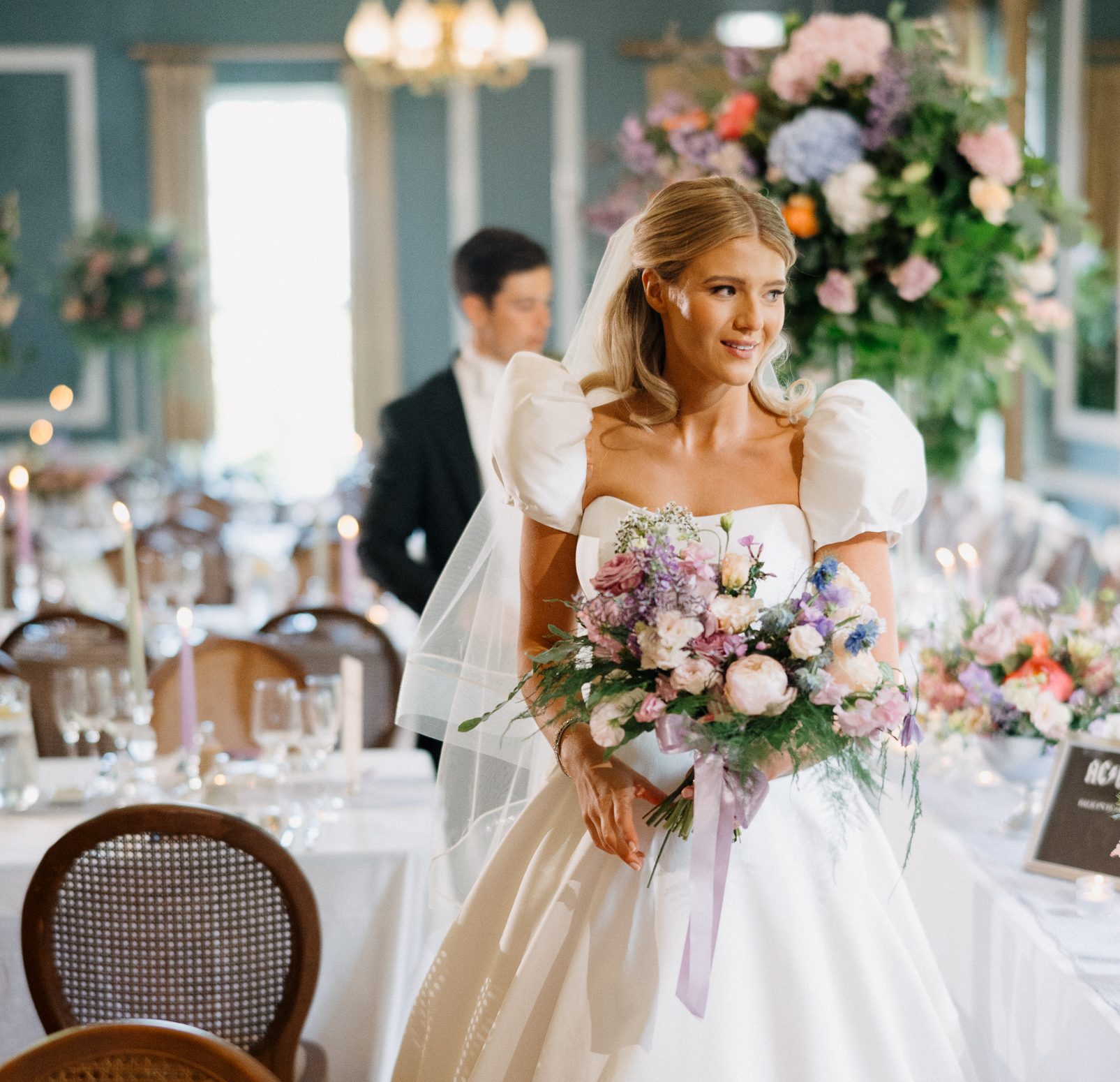 Long table dining at Magheramorne Estate