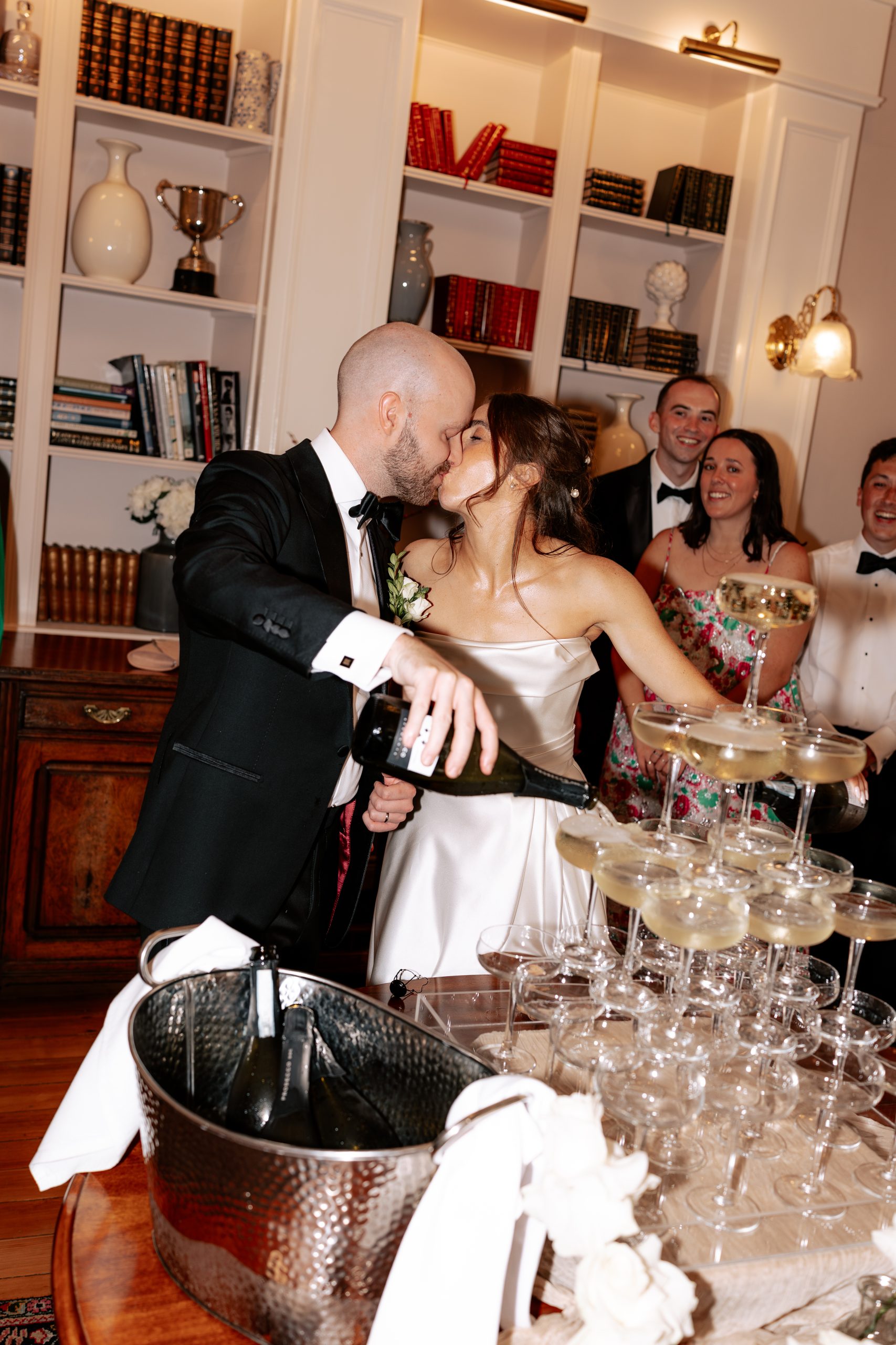 Andy & Hannah's wedding at Magheramorne Estate by Emma Kenny - Champagne Towe