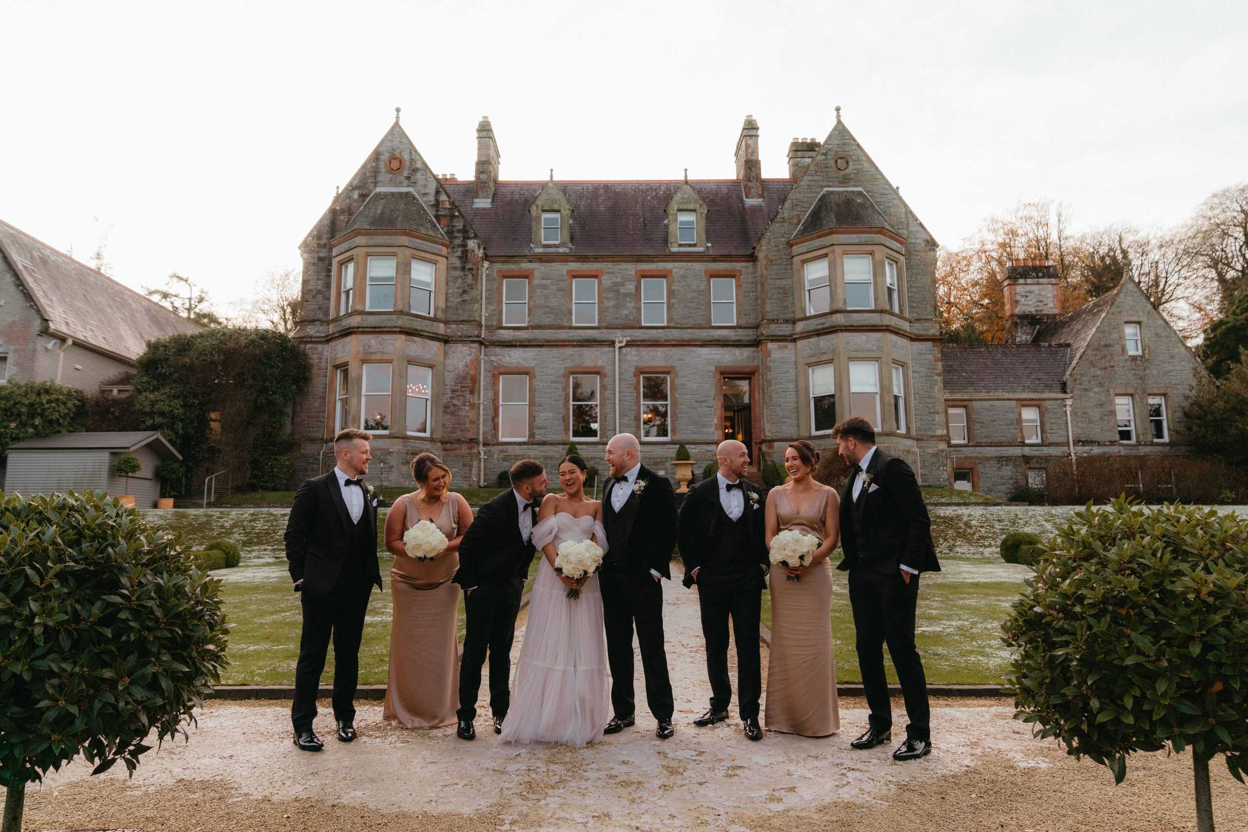 Elaine & Ryan's winter wedding at Magheramorne Estate