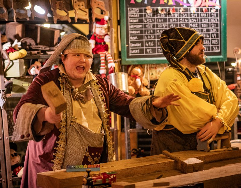 Christmas experience Santa trail - elves at work in Santa's workshop