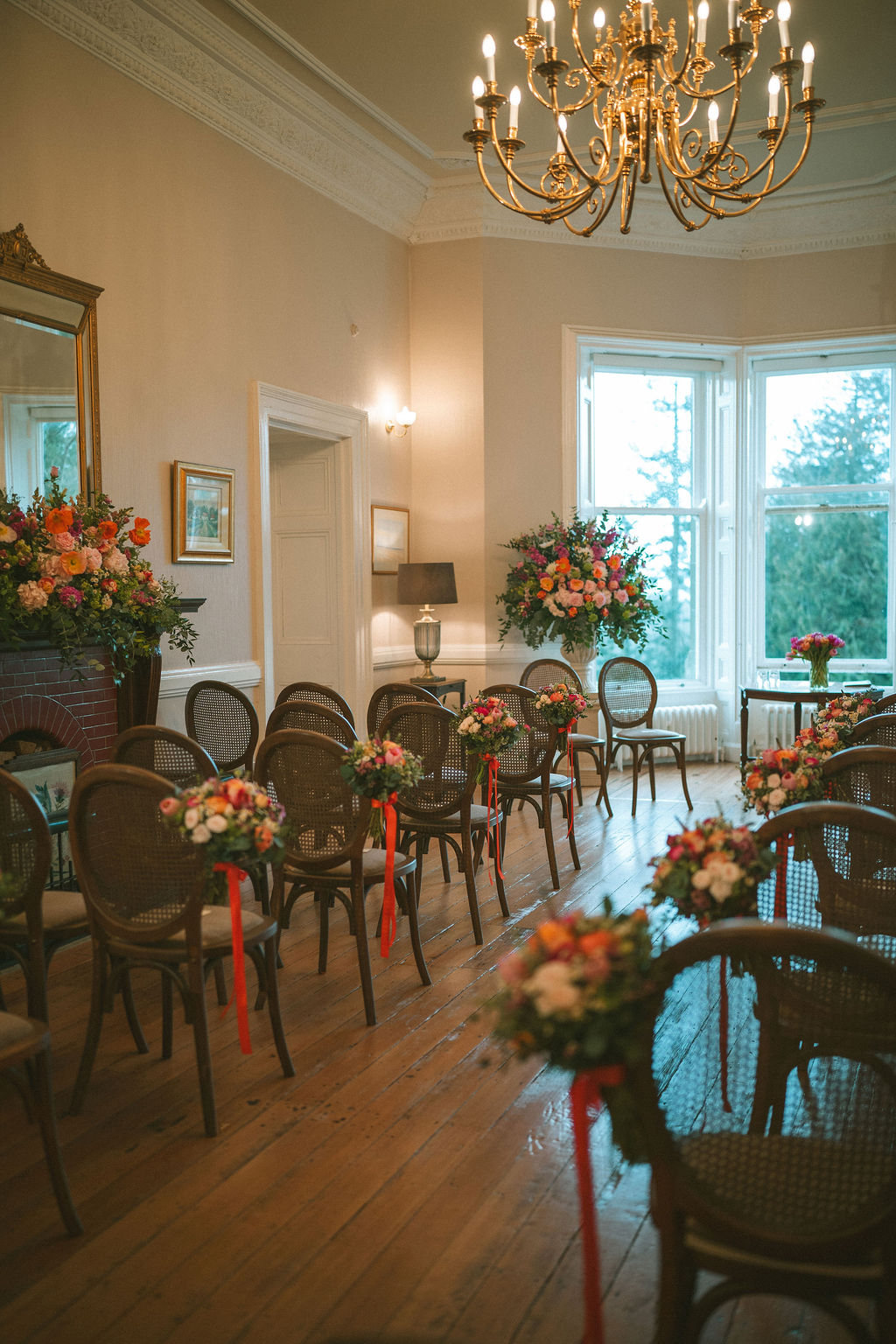 intimate wedding ceremony in the drawing room