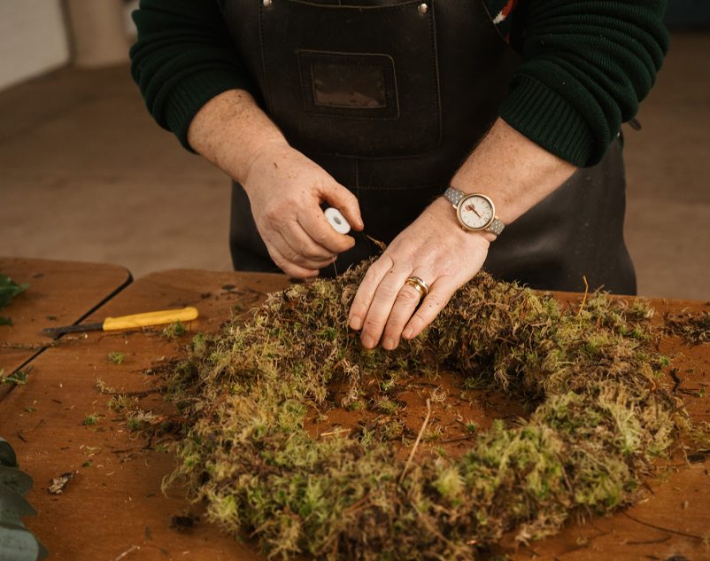 Wreath making at Magheramorne Estate