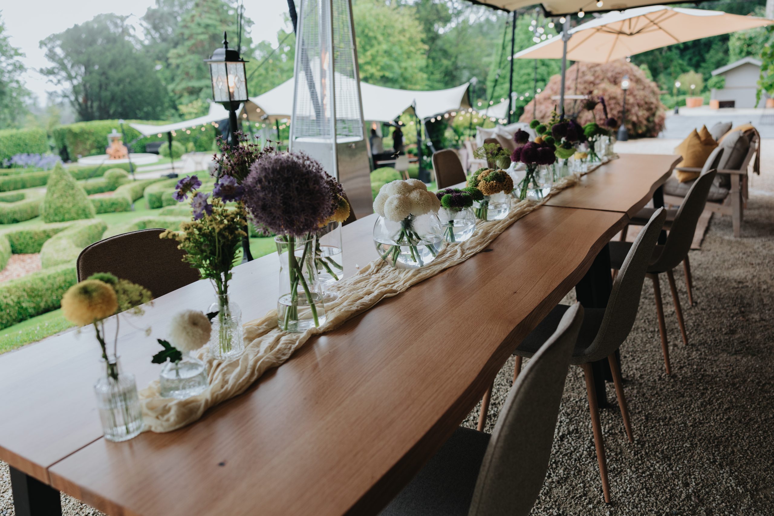 Outside dining at Magheramorne Estate