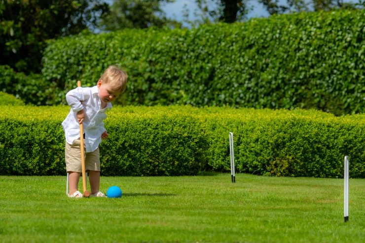 Weekend wedding at Magheramorne Estate lawn games