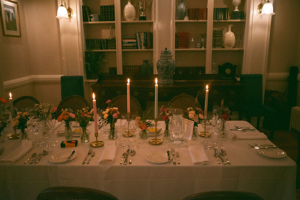 Intimate dining in the drawing room and library bar