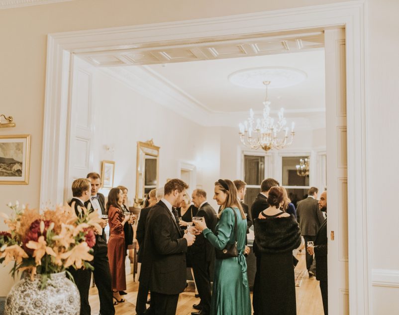 Evening mingling at Magheramorne Estate